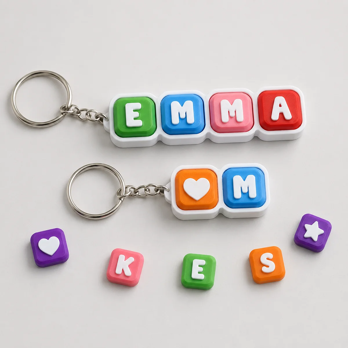 Fidget Clicker Sleutelhanger met Naam – Zelf Samenstellen