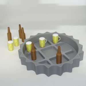 Bierdop Stijl Boter-Kaas-en-Eieren Spel – Uniek 3D-geprint Drinkspel